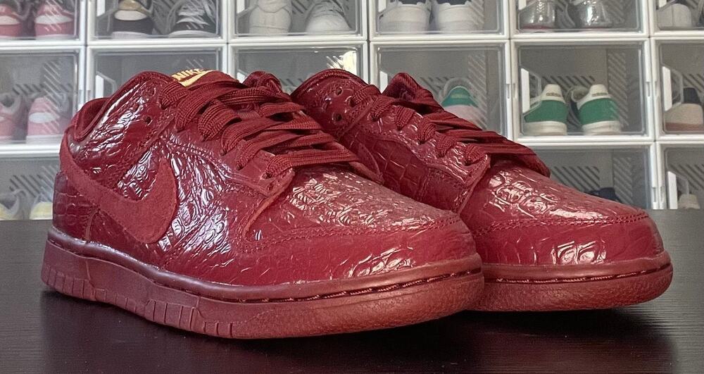 Nike Dunk Low Premium Leather Team Red Snakeskin 6W/4.5Y